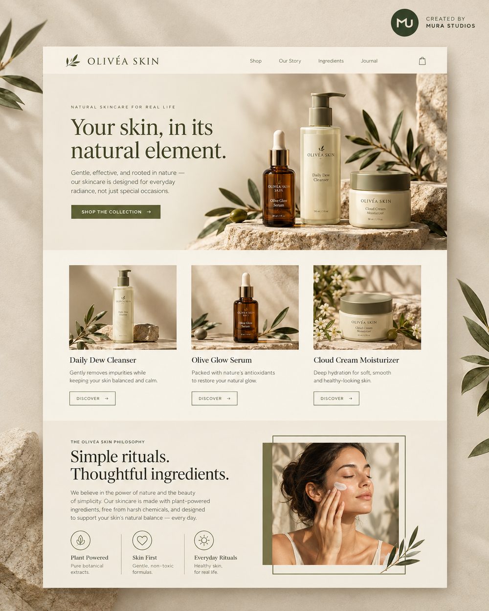 Olivea Skin brand website