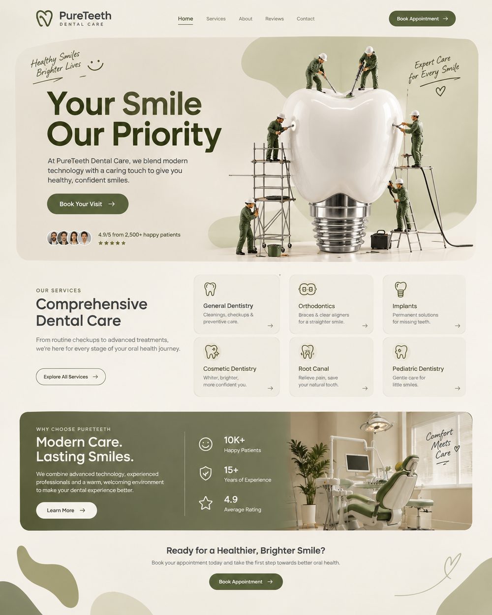 PureTeeth dental care website