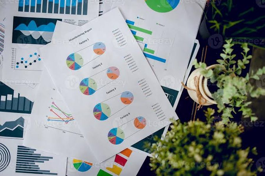 Printed marketing reports and charts